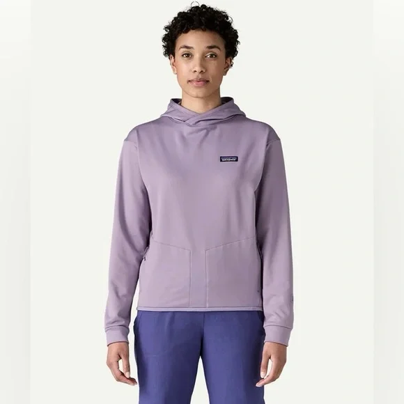 Patagonia Women's R1® Thermal Pullover Hoody Concrete Purple Lilac Size M NWOT - Picture 1 of 16